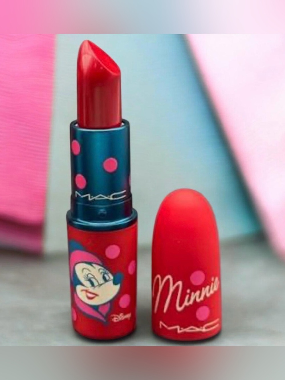 MAC x Disney Minnie & Daisy Lustreglass Sheer-Shine Lipstick in Minnie Woo NIB - Picture 12 of 12